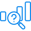 Magnifying glass examining bar graph data