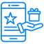 Mobile app earning rewards concept icon