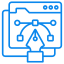 Graphic design icon with connected nodes